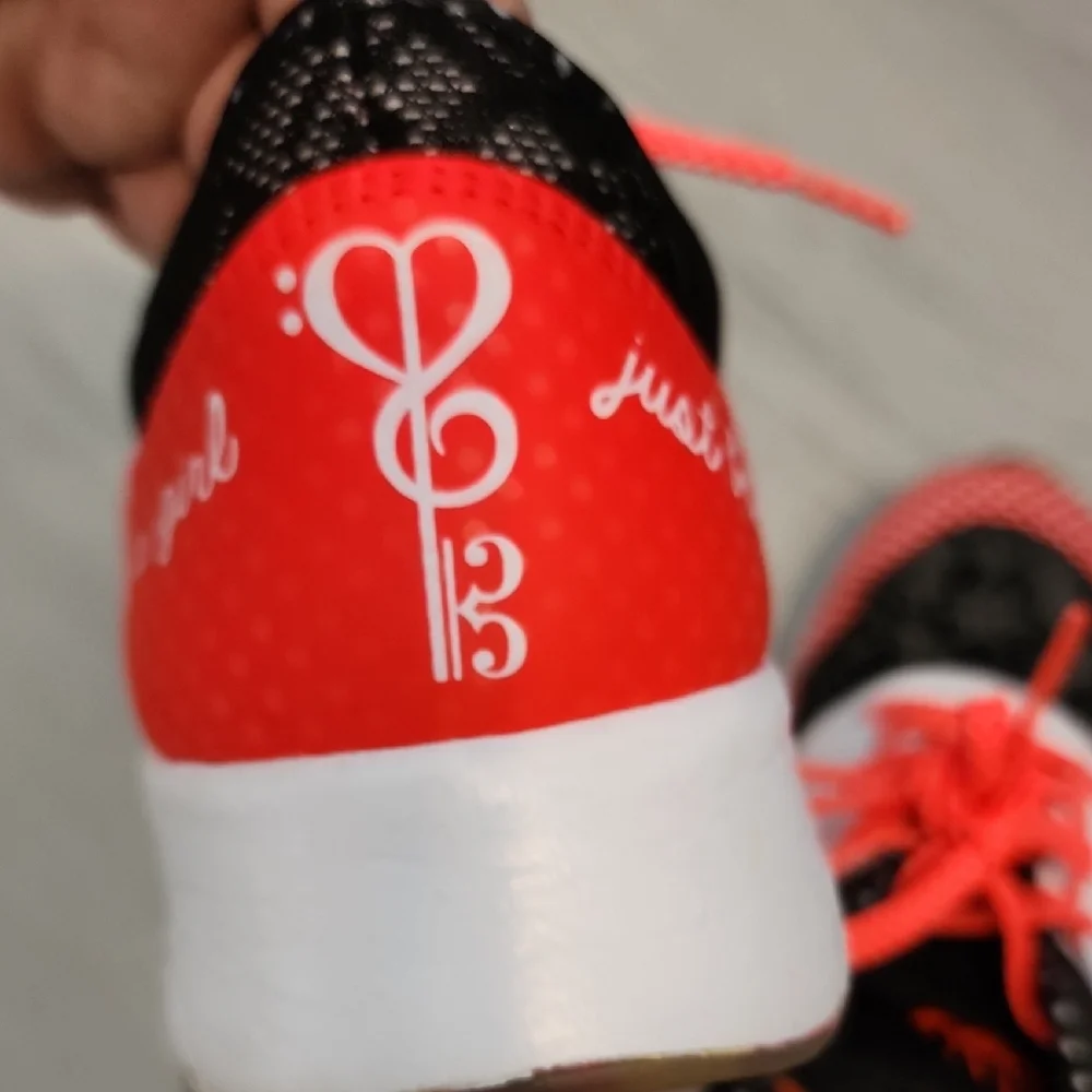 Nike Women's Red and Black Polka Dot Sneakers - Picture 5 of 6